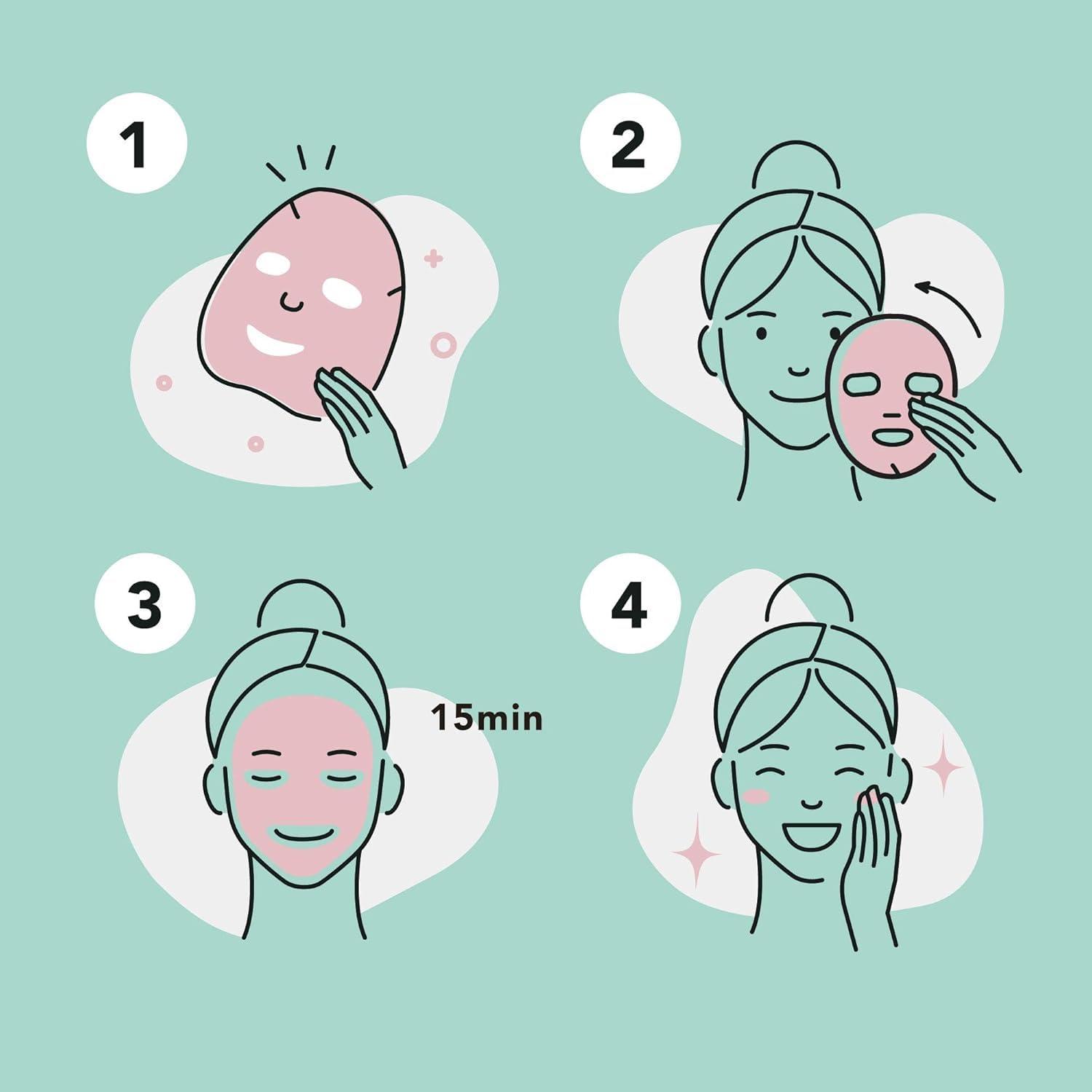 imagecelavi Essence Facial Face Mask Paper Sheet Korea Skin Care Moisturizing 12 Pack Mix 2 of EachA SET